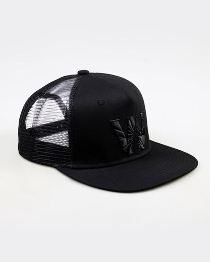 Black W Flat Bill