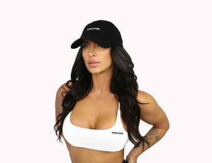 WRECKED. Sports Bra White