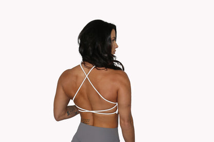 WRECKED. Sports Bra White