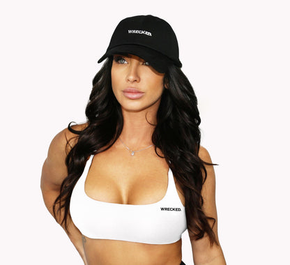 WRECKED. Sports Bra White